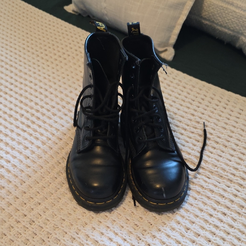 Dr. Martens Black Leather Lace-Up Boots